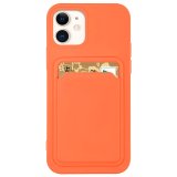 Silicone Card Holder Protection Case For iPhone 11 Pro Max in Orange