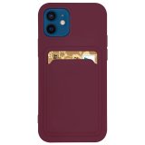 Silicone Card Holder Protection Case For iPhone 11 Pro Max in Plum