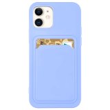Silicone Card Holder Protection Case For iPhone 11 Pro Max in Lavender