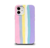 For iPhone 12 Mini Rainbow Brighton Rock Liquid Silicone Cover Case