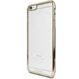 Case For iPhone 6 Plus 6s Plus Clear Silicone With Gold Edge