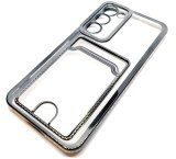 For Samsung S23 Plus - Clear View Card Holder Gel Case With Styled Edge - Black