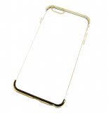 Case For iPhone 6 Plus 6s Plus Clear Silicone With Gold Trim