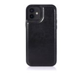 Retro PU Flip Leather Multi Card Holder Phone Cases For iPhone 14 Pro in Black