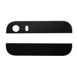 For iPhone 5s Pack of 3 Back Top and Bottom Glass in Black