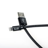 Budi 1m Braided 2.4A Data / Charging Cable For iPhone