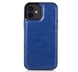 Retro PU Flip Leather Multi Card Holder Phone Cases For iPhone 14 Plus in Blue