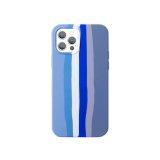 For iPhone 12 Pro Max Rainbow Blue Whale Liquid Silicone Cover Case