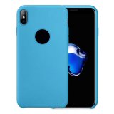 Case For iPhone X Smooth Liquid Silicone Sky Blue