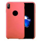 Case For iPhone X Smooth Liquid Silicone Pink