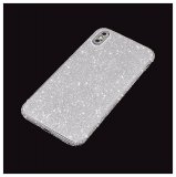 For iPhone XS Silver Glitter Bling Rear Glass Protector