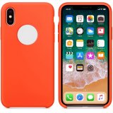 Case For iPhone X Smooth Liquid Silicone Orange