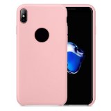 Case For iPhone X Smooth Liquid Silicone Light Pink
