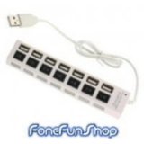 USB Hub 7 Ports With Individual On/Off Switches in White
