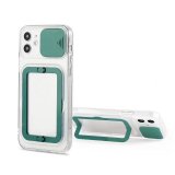 Soft TPU Phone Case For iPhone 13 Mini in Dark Cyan With Camera Lens Protection Cover and Stand