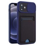 For iPhone XR in Blue Ultra thin Case with Card slot & Camera shutter
