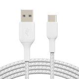 USB Type-C Tough Braided Fast Charge Data Cable White 1M