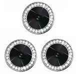 For iPhone 14 Pro/14 Pro Max - A Set of 3 Silver Jewelled Glass Camera Lens Protectors