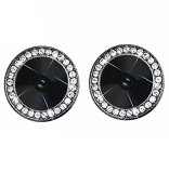 For iPhone 14/14 Plus - A Set of 2 Silver Jewelled Glass Camera Lens Protectors