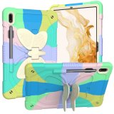 Case For iPad Air3 7th 8th 9th Butterfly MultiColour Purple Rainbow with Strap