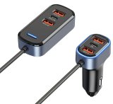 Multi 6 Port USB 65.5W Car Charger with PD Type-C QC 3.0 and 2.4 Amp Ports