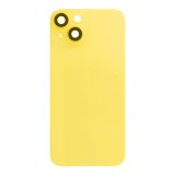 Glass Back For iPhone 14 Yellow Battery Door Camera Lens Bezel Magnetism Ring + Metal Plate Plain Without Logo