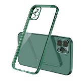Case For iPhone 12 Clear Silicone With Dark Green Edge