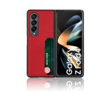 For Samsung Galaxy Z Fold 4 - Red Litchi PU Leather Retro Card Holder Case