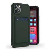 Silicone Card Holder Protection Case For iPhone 14 Pro in Green