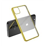 Case For iPhone 11 Pro Clear Silicone With Gold Edge