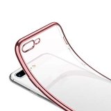 For iPhone 7 / 8 Clear Silicone Case With Rose Gold Edge