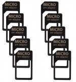 Pack of 10 x Micro Sim Card to Normal Sim Card Adapters Convertors