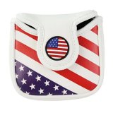 PU Leather USA Flag Golf Square Mallet Putter Club Cover Headcover