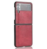 Case For Samsung Z Flip 4 Red Ultra Thin PU Leather Protection Cover