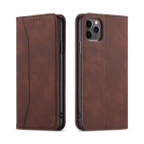Flip Leather Multi Card Holder Phone Case  Stand For iPhone 15 Pro in Brown