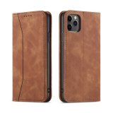 Flip Leather Multi Card Holder Phone Case & Stand For iPhone 15 Plus in Tan