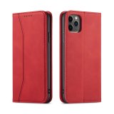 Flip Leather Multi Card Holder Phone Case  Stand For iPhone 15 Plus in Red