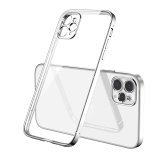 Case For iPhone 12 Clear Silicone With Silver Edge