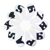 Golf Club Headcovers Irons Set 10 Pcs Iron Head Covers White With Black Numbers