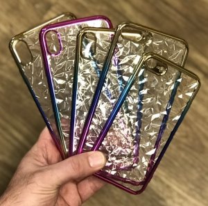 Silicone Case For iPhone XR Rainbow Diamond
