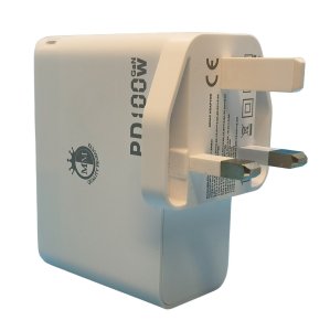 3 Port Plug Charger 100W PD MM with GaN Technology with 2 x Type C and Usb A