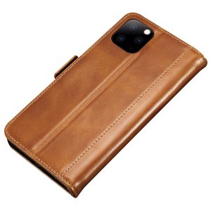 Flip Case Luxury PU Leather MagneticCard Holder For iPhone 11 Pro Max Tan