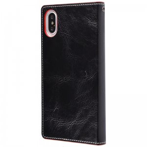 Flip Case For iPhone X G Case Celebrity Series PU Leather in Black