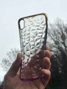 Silicone Case For iPhone XR Rainbow Diamond