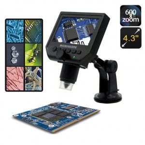 Portable Microscope 600X Zoom 3.6MP With 4.3 Inch Lcd Display