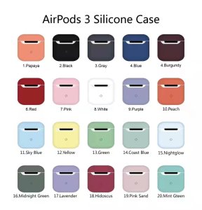 Case For Apple Airpod 3 Silicone Cover Skin in Peach Earphone Charger Cases UK