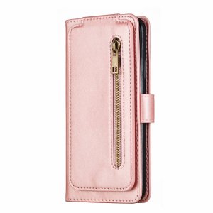 Flip Case For iPhone 13 Pro Max Wallet with Zip and Card Holder Pink