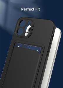 Case For iPhone 14 Pro Max 15 Pro Max Silicone Card Holder Protection in Navy