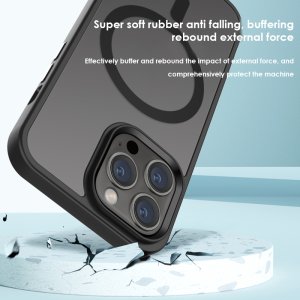 Case For iPhone 15 Black Ash Deep Space Smart Charging Silicone Cover