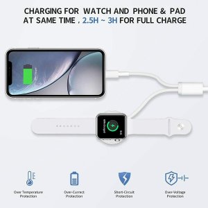 Wireless Charger For Apple Watch iPhone Magnetic 2 in 1 1m long